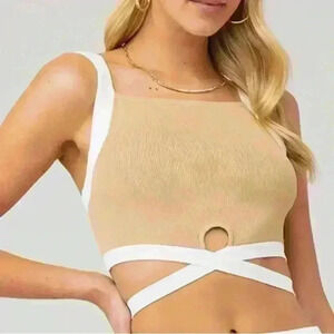 SIGNIFICANT OTHER Taylor Strappy Cutout Crop Top
Fawn Size 8